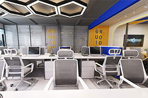 1600方科技感辦公室裝修設計全景圖