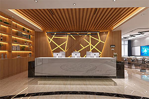 1600方大型新中式辦公室裝修設計全景效果圖