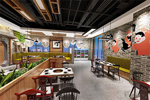 510平火鍋店裝修設計全景效果圖