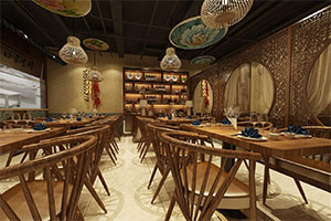 600復(fù)古式餐廳裝修設(shè)計(jì)全景效果圖